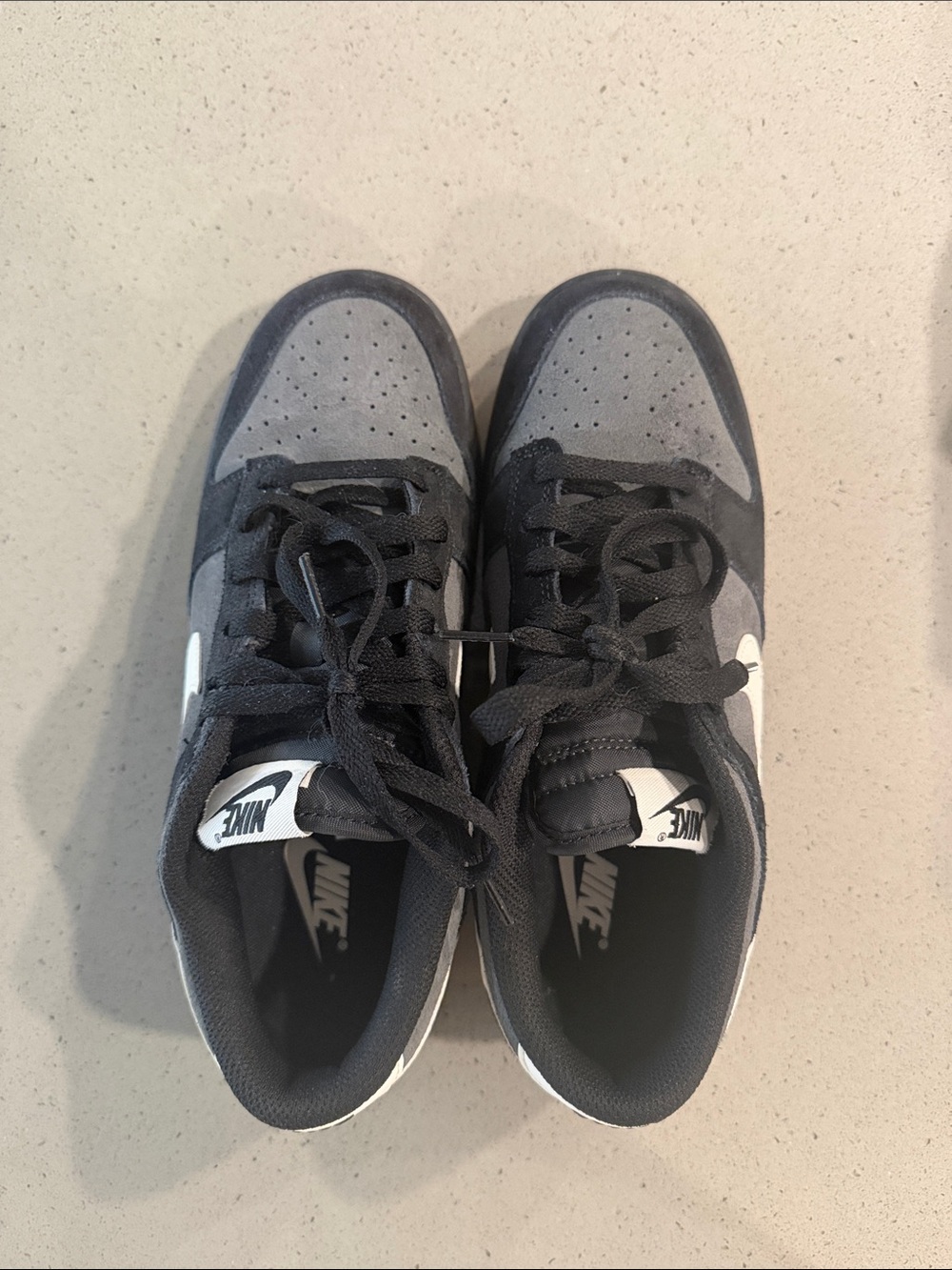 Nike Low-Top Sneakers in Black and Light Gray with White Swoosh
